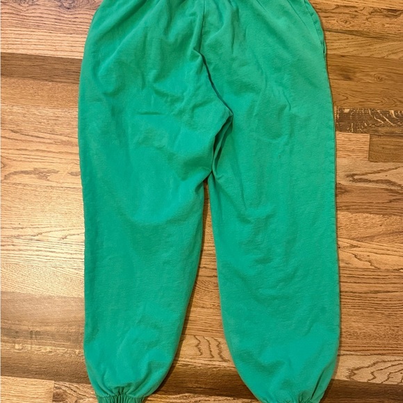 Clare V Green Made in USA Sweatpants Colorful Lux Eco 100% Cotton - Picture 3 of 6